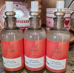 NWT Bath & Body Works Aroma ReCharge Orange & Ginger Essential Oil Mist Bundle